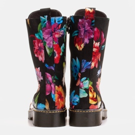 Marco Shoes Bottines hautes, bottines en cuir nubuck à imprimé fleuri le noir multicolore 8