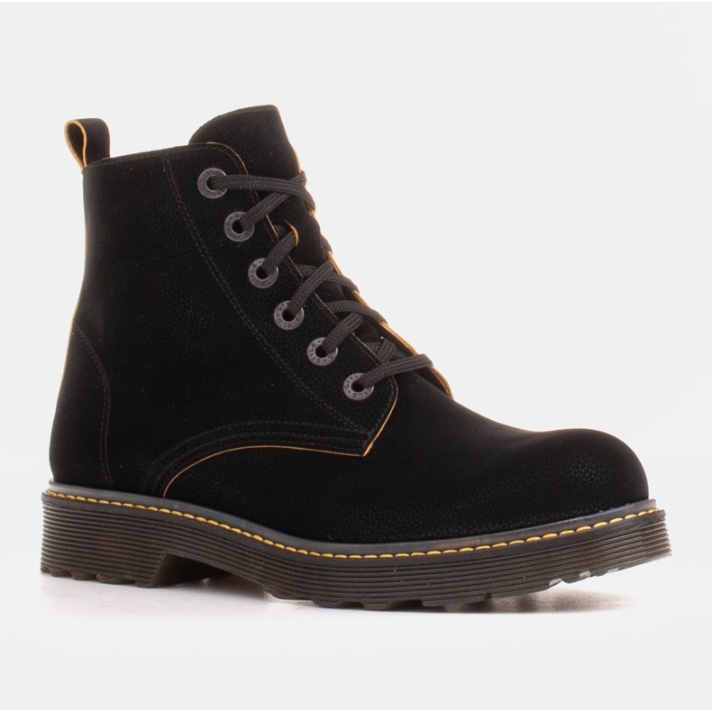 Marco Shoes Bottines hautes, bottines nouées sur une semelle translucide noir 2