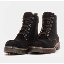 Marco Shoes Bottines hautes, bottines nouées sur une semelle translucide le noir 7