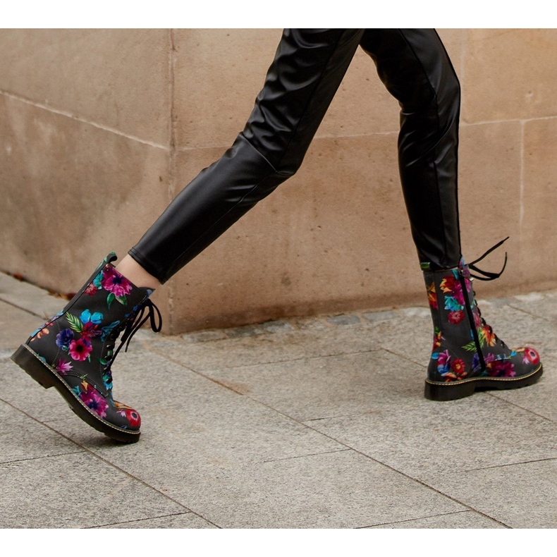 Marco Shoes Bottines hautes, bottines en cuir nubuck à imprimé fleuri gris 2 Marco Shoes Bottines hautes, bottines en cuir nubuck à imprimé fleuri gris 2