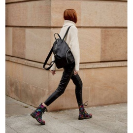 Marco Shoes Bottines hautes, bottines en cuir nubuck à imprimé fleuri gris 1