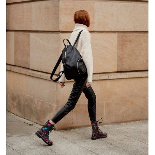 Marco Shoes Bottines hautes, bottines en cuir nubuck à imprimé fleuri gris 1 Marco Shoes Bottines hautes, bottines en cuir nubuck à imprimé fleuri gris 1