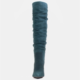 Marco Shoes Bottes hautes vertes et froissées en daim naturel 3