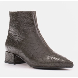 Marco Shoes Bottes fines avec cuir intéressant dans un thème animalier vert 1