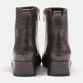 Marco Shoes Bottes fines avec cuir intéressant dans un thème animalier vert 4