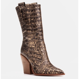 Marco Shoes Marco boots bottines cowboy vieil or 1408K doré 1