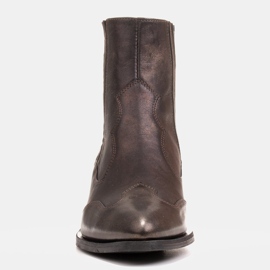 Marco Shoes Santiags noires, cuir vieil or délavé doré 1