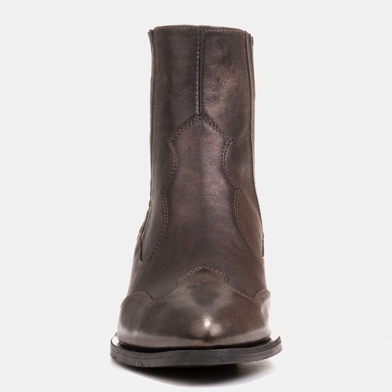 Marco Shoes Santiags noires, cuir vieil or délavé doré 1