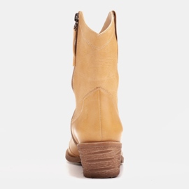 Marco Shoes Bottes de cowboy en cuir poli à la main sans isolation jaune 4