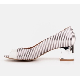 Marco Shoes Escarpins à devant ouvert, talon chromé argent 3