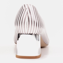 Marco Shoes Escarpins à devant ouvert, talon chromé argent 4