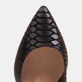 Marco Shoes Escarpins élégants en daim enduit d'un motif serpent le noir 9