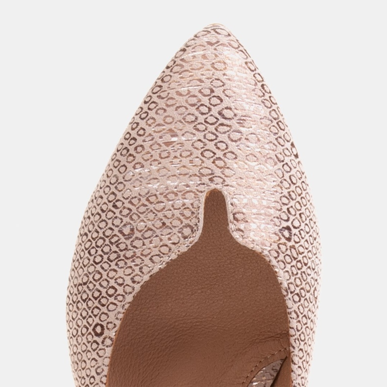 Marco Shoes Escarpins confortables en cuivre à talon métallisé doré 1