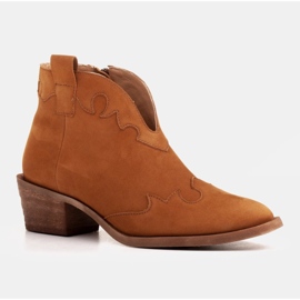 Marco Shoes Boots non isolées avec empiècements en daim et ondulations brun 1
