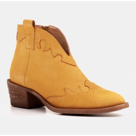 Marco Shoes Boots non isolées avec empiècements en daim et ondulations brun jaune 2