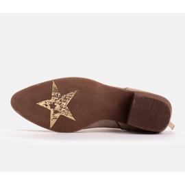 Marco Shoes Bottes beiges en daim naturel avec une coupe en V 8