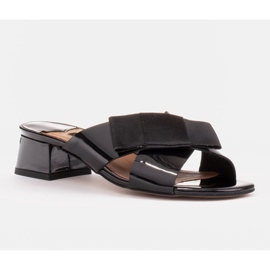 Marco Shoes Pantoufles élégantes pour femmes avec un ruban noir 1