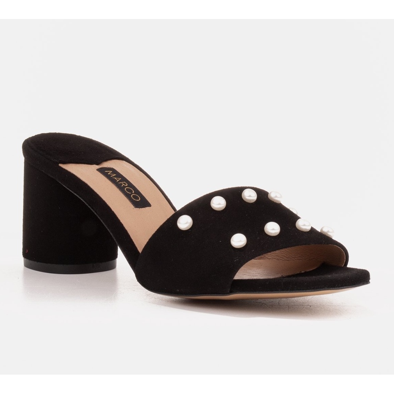 Marco Shoes Chaussons pour femmes Marco en daim naturel le noir 1