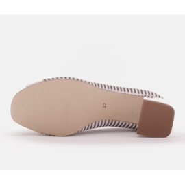 Marco Shoes Escarpins femme à rayures métallisées avec un devant ouvert blanche argent 7
