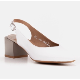 Marco Shoes Escarpins élégants pour femmes à talon zébré blanche 1