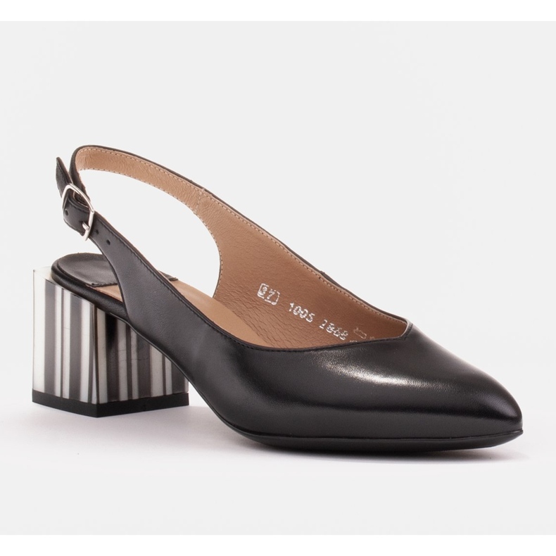 Marco Shoes Escarpins élégants pour femmes à talon zébré le noir 1