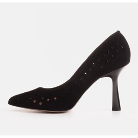 Marco Shoes Escarpins en daim naturel avec perforation décorative le noir 3
