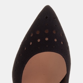 Marco Shoes Escarpins en daim naturel avec perforation décorative le noir 8