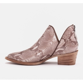 Marco Shoes Bottes en cuir naturel avec une coupe en V beige brun 2