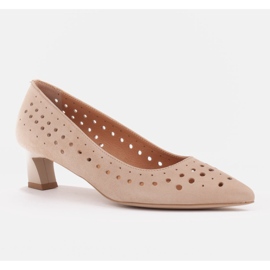 Marco Shoes Escarpins pour femmes avec perforation intéressante beige 1 Marco Shoes Escarpins pour femmes avec perforation intéressante beige 1
