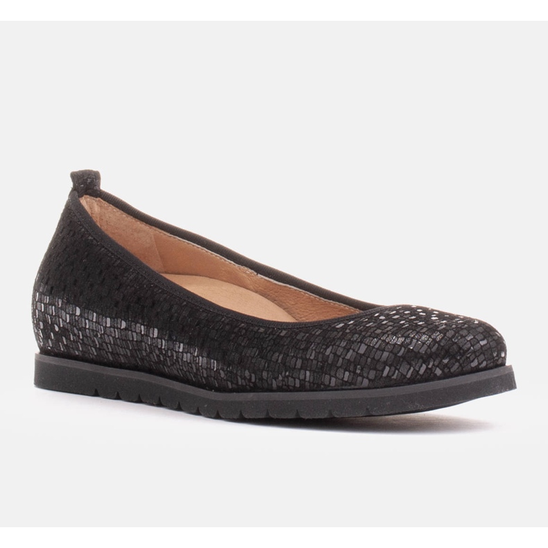 Marco Shoes Ballerines légères avec un dessous très doux et un soufflet caché noir 1