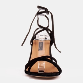 Marco Shoes Sandales élégantes sur un talon haut avec une bride nouée le noir 2 Marco Shoes Sandales élégantes sur un talon haut avec une bride nouée le noir 2