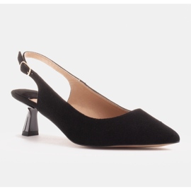 Marco Shoes Escarpins en daim délicat avec une bride le noir 2