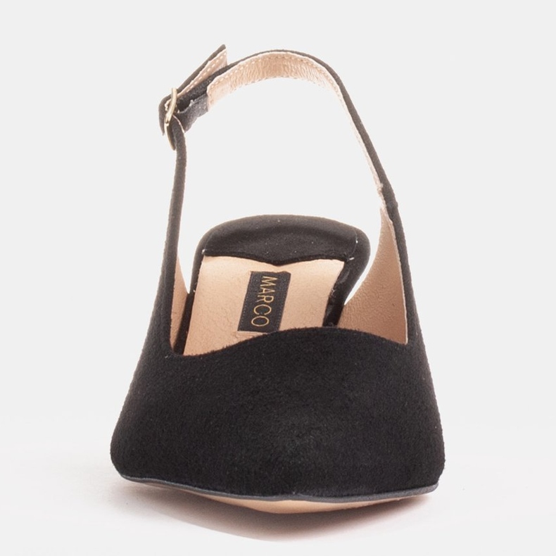 Marco Shoes Escarpins en daim délicat avec une bride noir 1