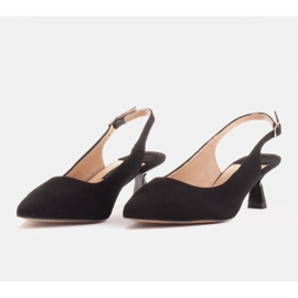 Marco Shoes Escarpins en daim délicat avec une bride le noir 4