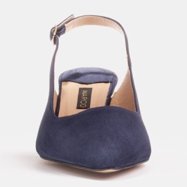 Marco Shoes Escarpins en daim délicat avec une bride bleu marin 6