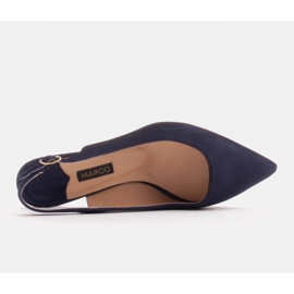 Marco Shoes Escarpins en daim délicat avec une bride bleu marin 4