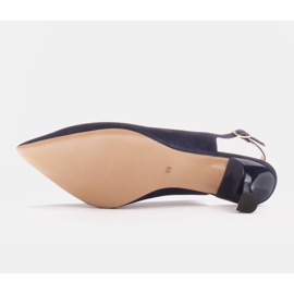 Marco Shoes Escarpins en daim délicat avec une bride bleu marin 3
