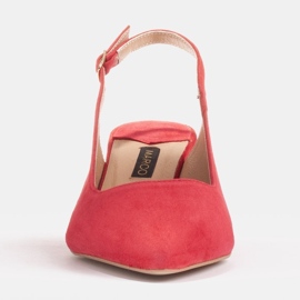 Marco Shoes Escarpins en daim délicat avec une bride rouge 2