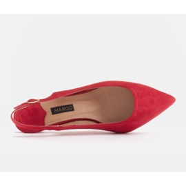 Marco Shoes Escarpins en daim délicat avec une bride rouge 6