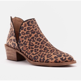 Marco Shoes Bottes en cuir véritable avec une coupe en V 1954B-634-1 brun 3