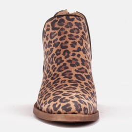 Marco Shoes Bottes en cuir véritable avec une coupe en V 1954B-634-1 brun 4
