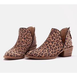 Marco Shoes Bottes en cuir véritable avec une coupe en V 1954B-634-1 brun 7