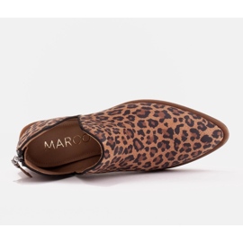 Marco Shoes Bottes en cuir véritable avec une coupe en V 1954B-634-1 brun 8