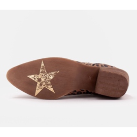 Marco Shoes Bottes en cuir véritable avec une coupe en V 1954B-634-1 brun 10