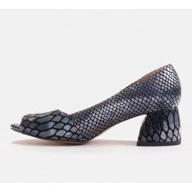 Marco Shoes Chaussures pour femmes confortables avec un devant ouvert bleu marin 3