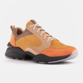 Marco Shoes Baskets de sport en cuir coloré brun multicolore 1
