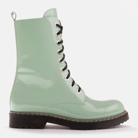 Marco Shoes Bottines hautes, bottines nouées sur une semelle translucide vert 1