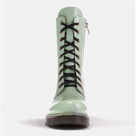 Marco Shoes Bottines hautes, bottines nouées sur une semelle translucide vert 3