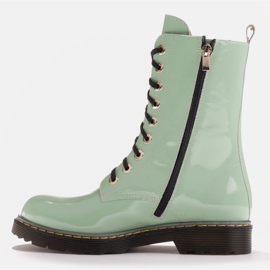 Marco Shoes Bottines hautes, bottines nouées sur une semelle translucide vert 4