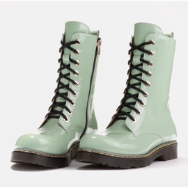 Marco Shoes Bottines hautes, bottines nouées sur une semelle translucide vert 5